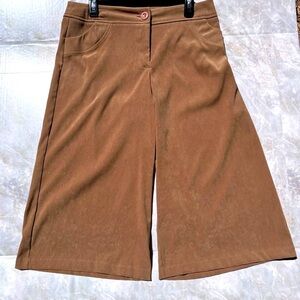 Vintage Brown Capuccino Wide-Leg Culottes Gaucho Women’s Pants size 10